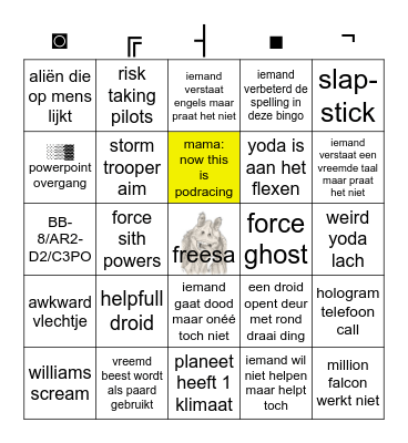 star wars bingo (NL) Bingo Card