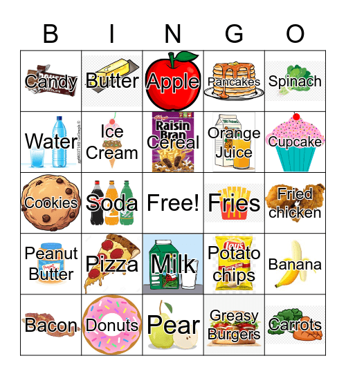 Food Bingo Card