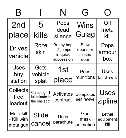 Girls Night Bingo Card