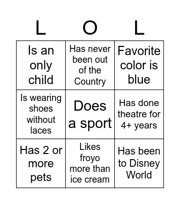 Pirates of the Caribbean Scavenger Hunt Bingo Card