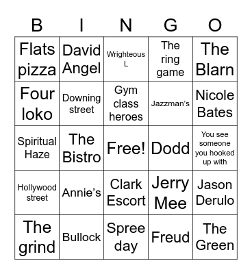 Clark Reunion Bingo Card