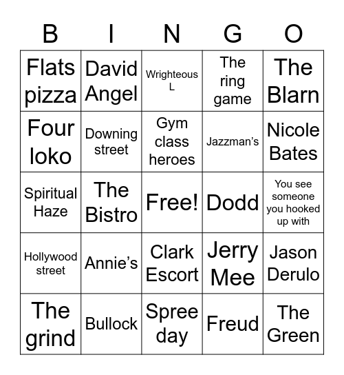 Clark Reunion Bingo Card