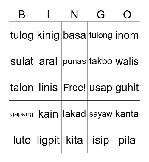 Mga Gawain/Week 33 Bingo Card