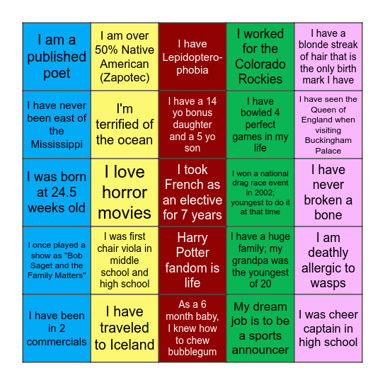 Powers Peak Bingo Card