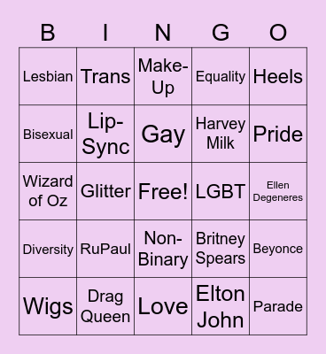LGBT Bingo Card