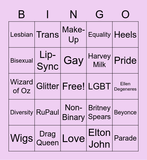 LGBT Bingo Card
