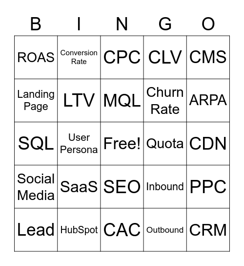 DropBox SAAS Case Bingo Card