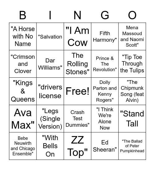 Poppy & Lilah's Birthday Bingo Card