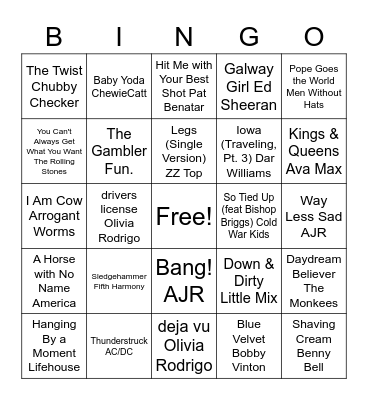 Poppy & Lilah's Birthday Bingo Card