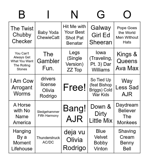 Poppy & Lilah's Birthday Bingo Card