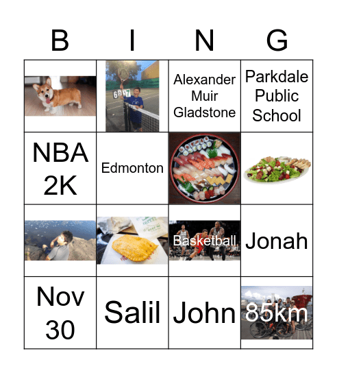Caleb Bingo Card