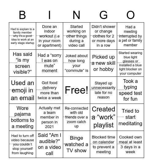 Retail Pulse Catchup Bingo Card