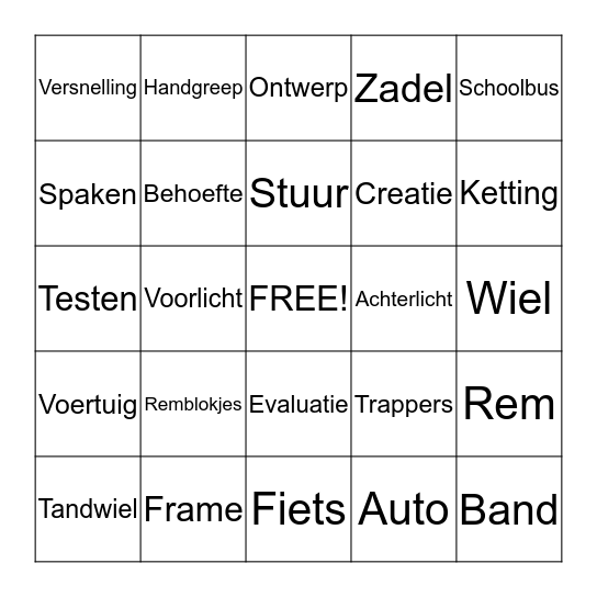Fietsbingo! Bingo Card