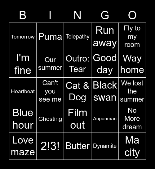 @seokjinnieszs Bingo Card
