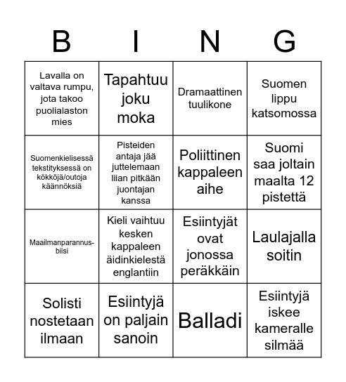 Viisubingo 2021 Bingo Card