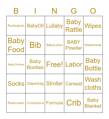 🌈  Baby 👶🏾 Bingo 🌈 Bingo Card