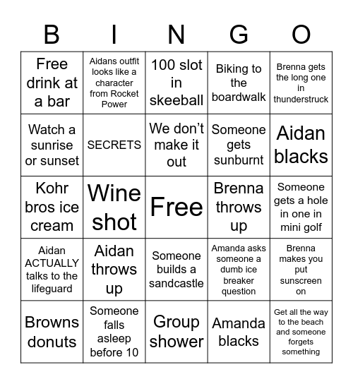 Feral Bingo Card