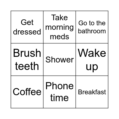 Next Monday Bingo Card