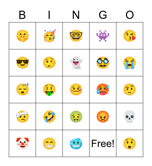 EM😃JI Bingo Card