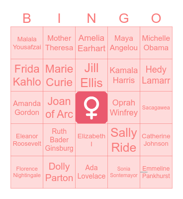 Strong Women Trivia Bingo Card