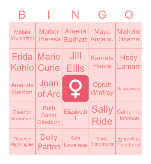 Strong Women Trivia Bingo Card