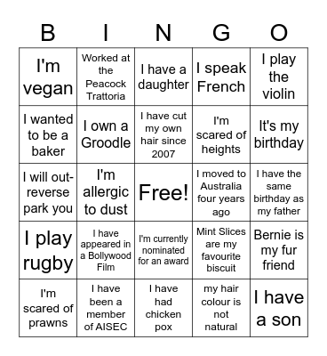 JCI BINGO Card