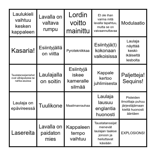 Viisubingo Card