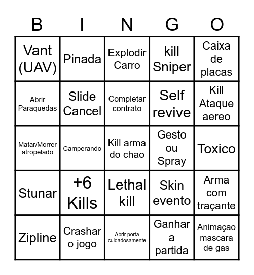 Mussinha Show Bingo Card