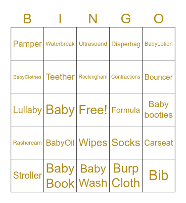 🌈 Baby 👶🏾 Bingo 🌈 Bingo Card