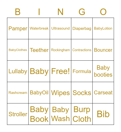 🌈 Baby 👶🏾 Bingo 🌈 Bingo Card