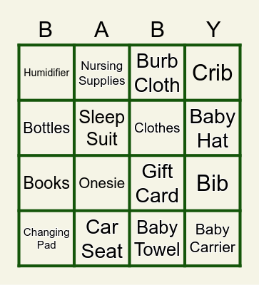 Adventure Awaits Baby Shower Bingo Card