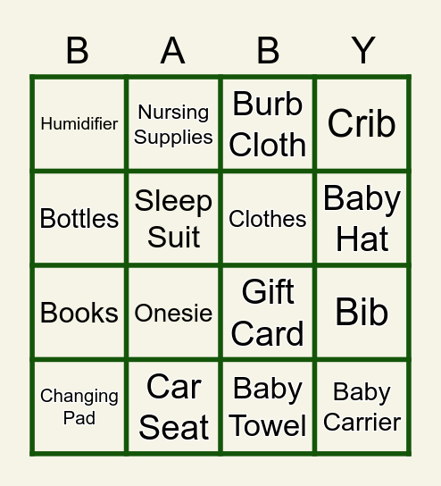 Adventure Awaits Baby Shower Bingo Card
