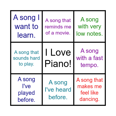 What Do You Hear? Bingo Card