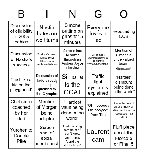 Classics Bingo! Bingo Card