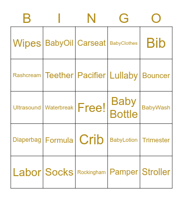 🌈 Baby 👶🏾 Bingo 🌈 Bingo Card