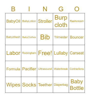 🌈 Baby 👶🏾 Bingo 🌈 Bingo Card