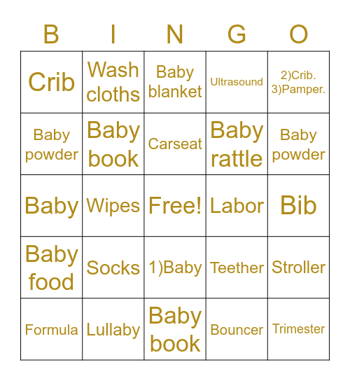 🌈 Baby 👶🏾 Bingo 🌈 Bingo Card