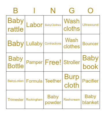 🌈 Baby 👶🏾 Bingo 🌈 Bingo Card