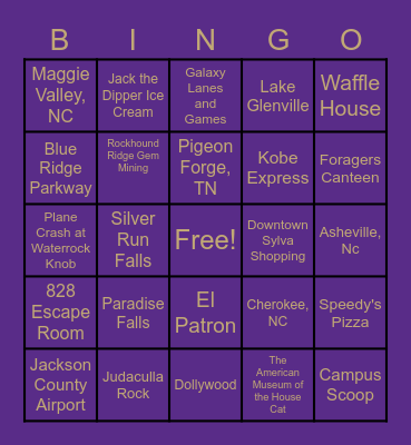 Western's Wonders Bingo Card