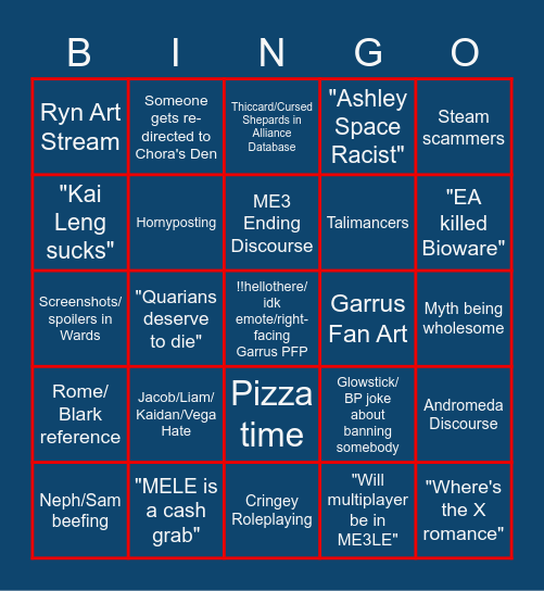 MEF Bingo Card