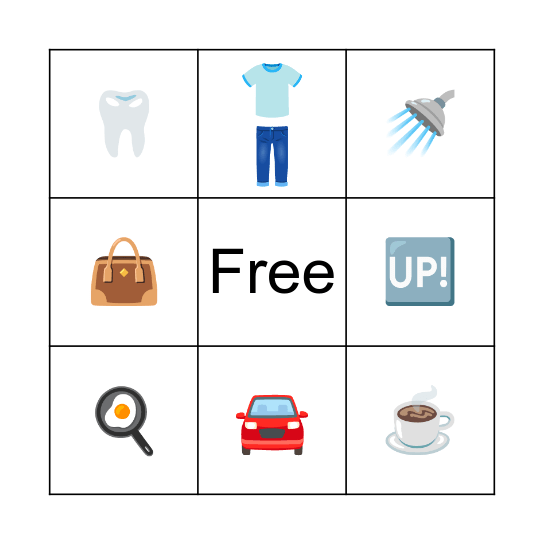 Morning routine Bingo Card
