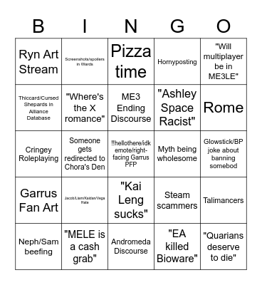 MEF Bingo Card