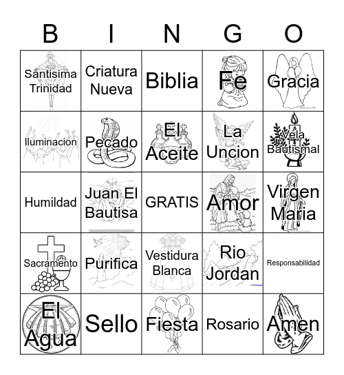 Mi Bautizo - Sonia Bingo Card
