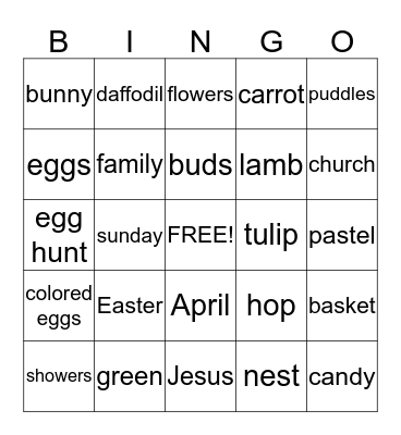 Easter Bingo Card