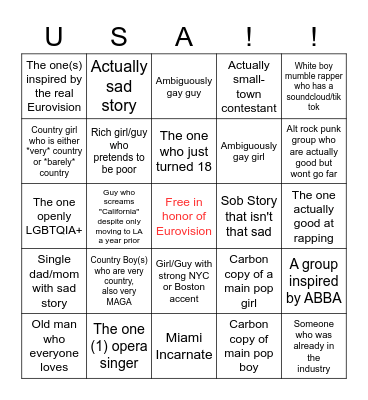 AmericaVision: The People Bingo Card