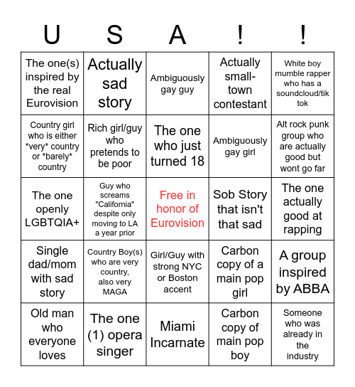 AmericaVision: The People Bingo Card