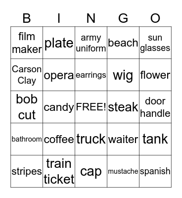 Mr. Bean's Holiday Bingo Card