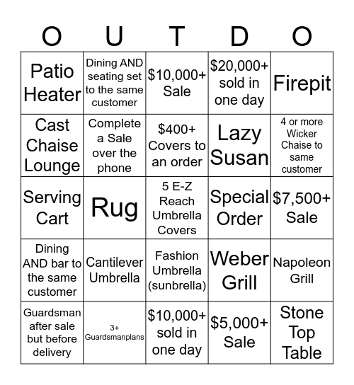 Free Umbrella Event 2015 Bingo Card