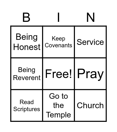 Ways We Can Invite The Holy Ghost Bingo Card