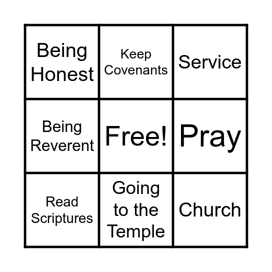 Ways To Invite The Holy Ghost Bingo Card